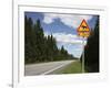 Road Sign for Elk Crossing, Highway Number 14, Punkaharju Ridge, Savonlinna-Dallas & John Heaton-Framed Photographic Print