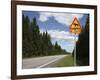 Road Sign for Elk Crossing, Highway Number 14, Punkaharju Ridge, Savonlinna-Dallas & John Heaton-Framed Photographic Print