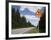 Road Sign for Elk Crossing, Highway Number 14, Punkaharju Ridge, Savonlinna-Dallas & John Heaton-Framed Photographic Print