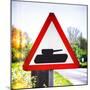 Road Sign - Milatary Vehicles (Tank) - UK - England - United Kingdom - Europe-Philippe Hugonnard-Mounted Photographic Print