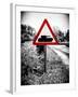 Road Sign - Milatary Vehicles (Tank) - UK - England - United Kingdom - Europe-Philippe Hugonnard-Framed Photographic Print