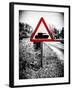 Road Sign - Milatary Vehicles (Tank) - UK - England - United Kingdom - Europe-Philippe Hugonnard-Framed Photographic Print