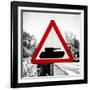 Road Sign - Milatary Vehicles (Tank) - UK - England - United Kingdom - Europe-Philippe Hugonnard-Framed Photographic Print