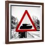 Road Sign - Milatary Vehicles (Tank) - UK - England - United Kingdom - Europe-Philippe Hugonnard-Framed Photographic Print