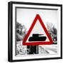 Road Sign - Milatary Vehicles (Tank) - UK - England - United Kingdom - Europe-Philippe Hugonnard-Framed Photographic Print