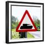 Road Sign - Milatary Vehicles (Tank) - UK - England - United Kingdom - Europe-Philippe Hugonnard-Framed Photographic Print