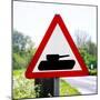 Road Sign - Milatary Vehicles (Tank) - UK - England - United Kingdom - Europe-Philippe Hugonnard-Mounted Photographic Print