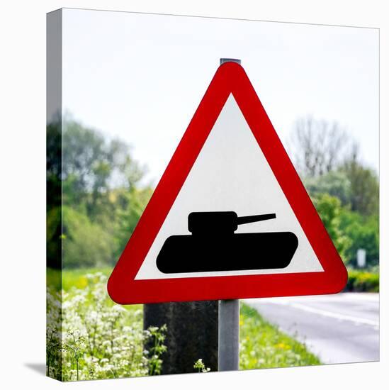 Road Sign - Milatary Vehicles (Tank) - UK - England - United Kingdom - Europe-Philippe Hugonnard-Stretched Canvas