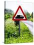 Road Sign - Milatary Vehicles (Tank) - UK - England - United Kingdom - Europe-Philippe Hugonnard-Stretched Canvas