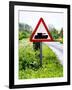 Road Sign - Milatary Vehicles (Tank) - UK - England - United Kingdom - Europe-Philippe Hugonnard-Framed Photographic Print