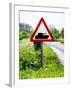 Road Sign - Milatary Vehicles (Tank) - UK - England - United Kingdom - Europe-Philippe Hugonnard-Framed Photographic Print