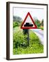 Road Sign - Milatary Vehicles (Tank) - UK - England - United Kingdom - Europe-Philippe Hugonnard-Framed Photographic Print