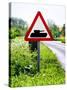 Road Sign - Milatary Vehicles (Tank) - UK - England - United Kingdom - Europe-Philippe Hugonnard-Stretched Canvas