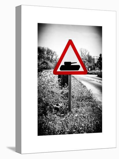 Road Sign - Milatary Vehicles (Tank) - UK - England - United Kingdom - Europe-Philippe Hugonnard-Stretched Canvas