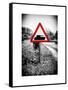 Road Sign - Milatary Vehicles (Tank) - UK - England - United Kingdom - Europe-Philippe Hugonnard-Framed Stretched Canvas