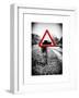 Road Sign - Milatary Vehicles (Tank) - UK - England - United Kingdom - Europe-Philippe Hugonnard-Framed Art Print