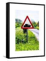 Road Sign - Milatary Vehicles (Tank) - UK - England - United Kingdom - Europe-Philippe Hugonnard-Framed Stretched Canvas