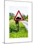 Road Sign - Milatary Vehicles (Tank) - UK - England - United Kingdom - Europe-Philippe Hugonnard-Mounted Art Print