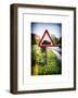 Road Sign - Milatary Vehicles (Tank) - UK - England - United Kingdom - Europe-Philippe Hugonnard-Framed Art Print