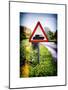 Road Sign - Milatary Vehicles (Tank) - UK - England - United Kingdom - Europe-Philippe Hugonnard-Mounted Art Print