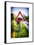 Road Sign - Milatary Vehicles (Tank) - UK - England - United Kingdom - Europe-Philippe Hugonnard-Framed Stretched Canvas