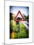 Road Sign - Milatary Vehicles (Tank) - UK - England - United Kingdom - Europe-Philippe Hugonnard-Mounted Art Print