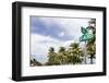 Road Sign 'Ocean Dr' Corner 8 St, Lummus Park, Ocean Drive, Miami South Beach, Art Deco District-Axel Schmies-Framed Photographic Print