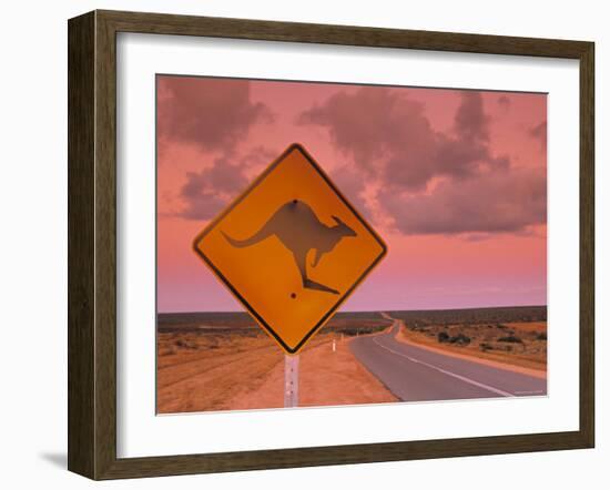 Road Sign, Shark Bay National Park, Western Australia, Australia-Doug Pearson-Framed Photographic Print