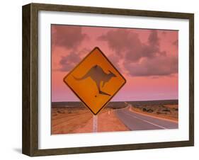 Road Sign, Shark Bay National Park, Western Australia, Australia-Doug Pearson-Framed Photographic Print