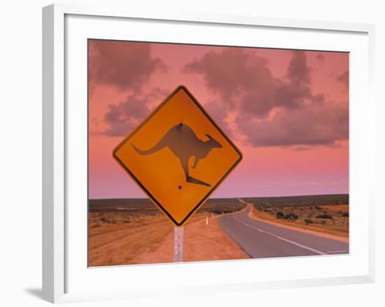 Road Sign, Shark Bay National Park, Western Australia, Australia-Doug Pearson-Framed Photographic Print