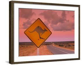 Road Sign, Shark Bay National Park, Western Australia, Australia-Doug Pearson-Framed Photographic Print