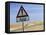 Road Sign Warning of Sand, Swamopmund, Namibia, Africa-Ann & Steve Toon-Framed Stretched Canvas
