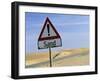 Road Sign Warning of Sand, Swamopmund, Namibia, Africa-Ann & Steve Toon-Framed Photographic Print