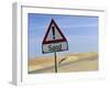 Road Sign Warning of Sand, Swamopmund, Namibia, Africa-Ann & Steve Toon-Framed Photographic Print