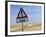 Road Sign Warning of Sand, Swamopmund, Namibia, Africa-Ann & Steve Toon-Framed Photographic Print