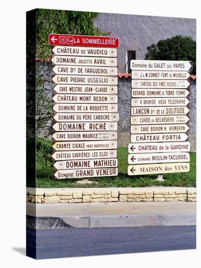 Road Signs to Wine Producers in Chateauneuf-Du-Pape, France-Per Karlsson-Stretched Canvas