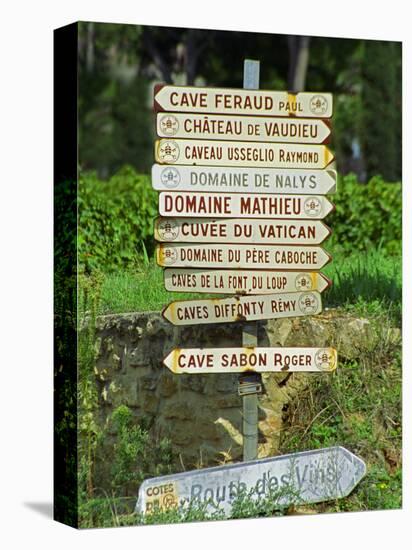 Road Signs to Wine Producers in Chateauneuf-Du-Pape, Provence, France-Per Karlsson-Stretched Canvas