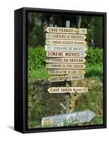 Road Signs to Wine Producers in Chateauneuf-Du-Pape, Provence, France-Per Karlsson-Framed Stretched Canvas
