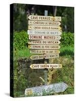 Road Signs to Wine Producers in Chateauneuf-Du-Pape, Provence, France-Per Karlsson-Stretched Canvas