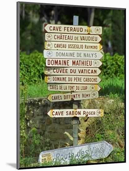 Road Signs to Wine Producers in Chateauneuf-Du-Pape, Provence, France-Per Karlsson-Mounted Photographic Print