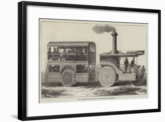 Road Steamer and Omnibus for the Indian Government-null-Framed Giclee Print