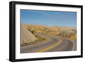 Road Swings Through the Badlands National Park, South Dakota, Usa-Michael Runkel-Framed Photographic Print