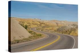 Road Swings Through the Badlands National Park, South Dakota, Usa-Michael Runkel-Stretched Canvas