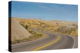 Road Swings Through the Badlands National Park, South Dakota, Usa-Michael Runkel-Stretched Canvas