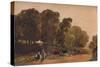 'Road Through a Park', c19th century-Peter De Wint-Stretched Canvas