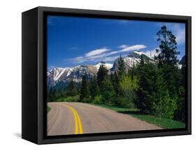 Road Through Glacier National Park-Mick Roessler-Framed Stretched Canvas