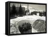 Road Through Snow, Near Paradise Inn, 1921-Asahel Curtis-Framed Stretched Canvas
