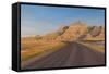 Road Through the Badlands National Park, South Dakota, United States of America, North America-Michael Runkel-Framed Stretched Canvas