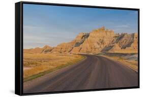 Road Through the Badlands National Park, South Dakota, United States of America, North America-Michael Runkel-Framed Stretched Canvas