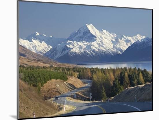 Road to Aoraki Mount Cook, Mackenzie Country, South Canterbury, South Island, New Zealand-David Wall-Mounted Photographic Print